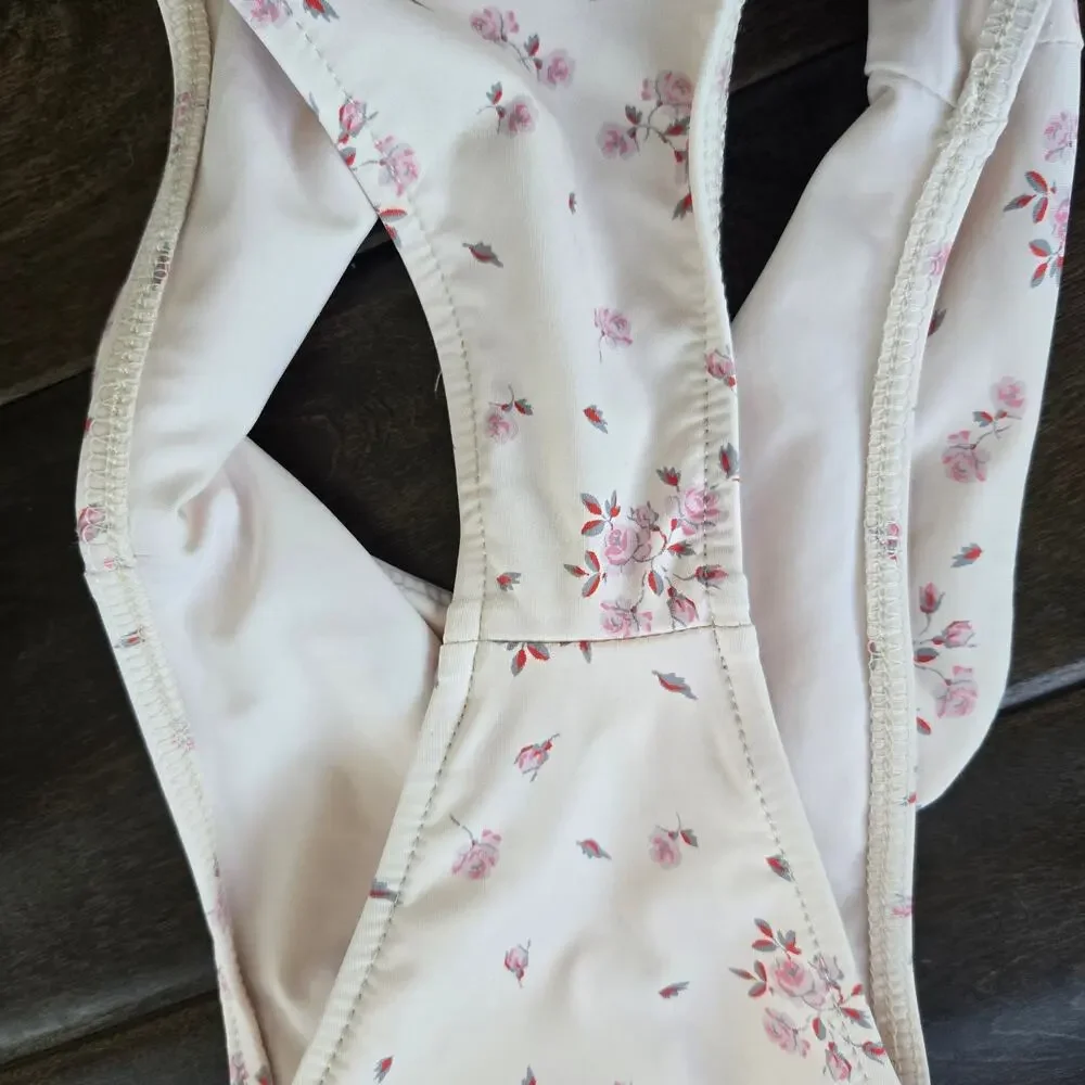 Frankies Bikini Jenna High Waist High Cut Bottom Sweet Rose Floral Women Small - Picture 4 of 8